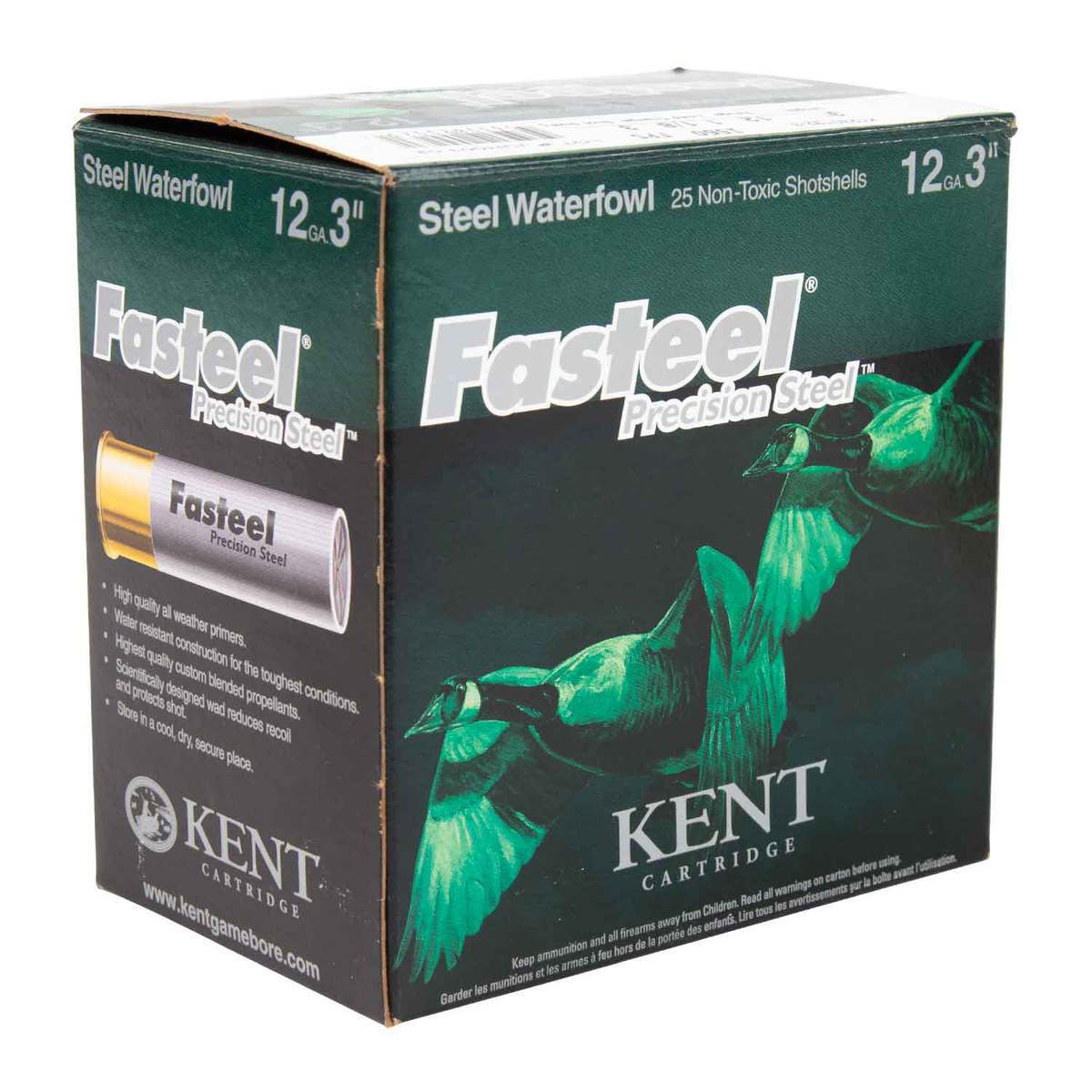 Kent Fasteel 12 Gauge 3in #3 1-1/8oz Waterfowl Shotshells - 25 Rounds Kent Fasteel 12 Gauge 3in #3 1-1/8oz Waterfowl Shotshells - 25 Rounds
