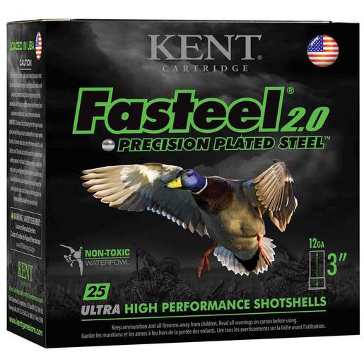 Kent Fasteel 2.0 12 Gauge 3in BB 1-1/8oz Waterfowl Shotshells Ammo - 25 Rounds Ammo - BB 25 Rounds - BB Ammo