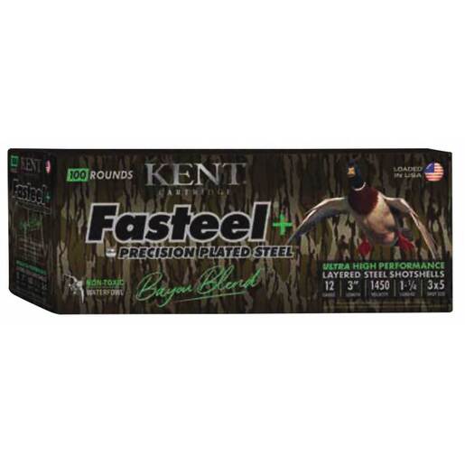 Kent Fasteel+ Bayou Blend 12 Gauge 3in #3/5 1-1/4oz Shotgun Shells – 100 Rounds #3 / #5
