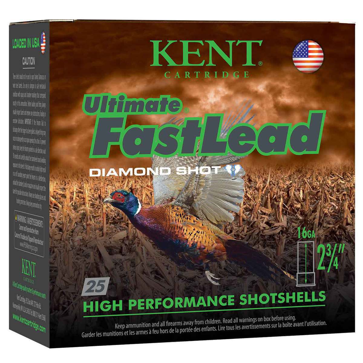 Kent FastLead 16 Gauge 2-3/4in #5 1oz Upland Shotshells - 25 Rounds Kent FastLead 16 Gauge 2-3/4in #5 1oz Upland Shotshells - 25 Rounds