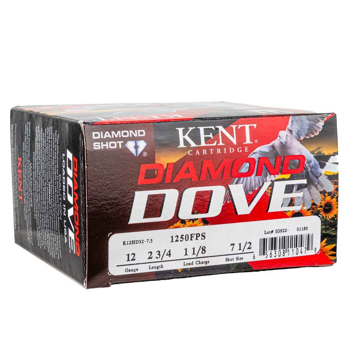 Kent Shotshells Kent Diamond Dove 12 Gauge 2-3/4in #7.5 1-1/8oz Upland Shotshells - 25 ...