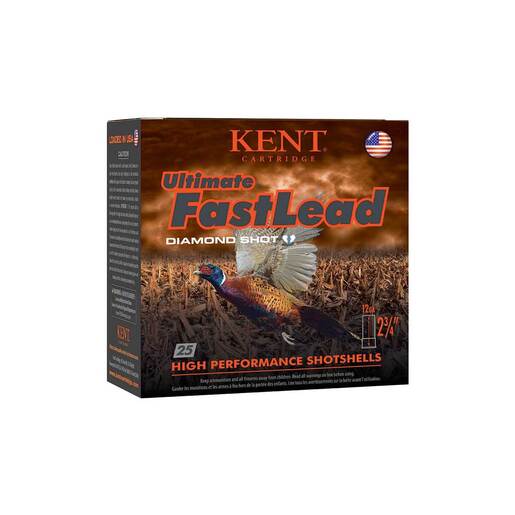 Kent Ultimate Fast Lead Diamond Shot 12 Gauge 2-3/4in #6 1-1/2oz Upland Shotshells - 25 Rounds - #6 - Kent Cartridge