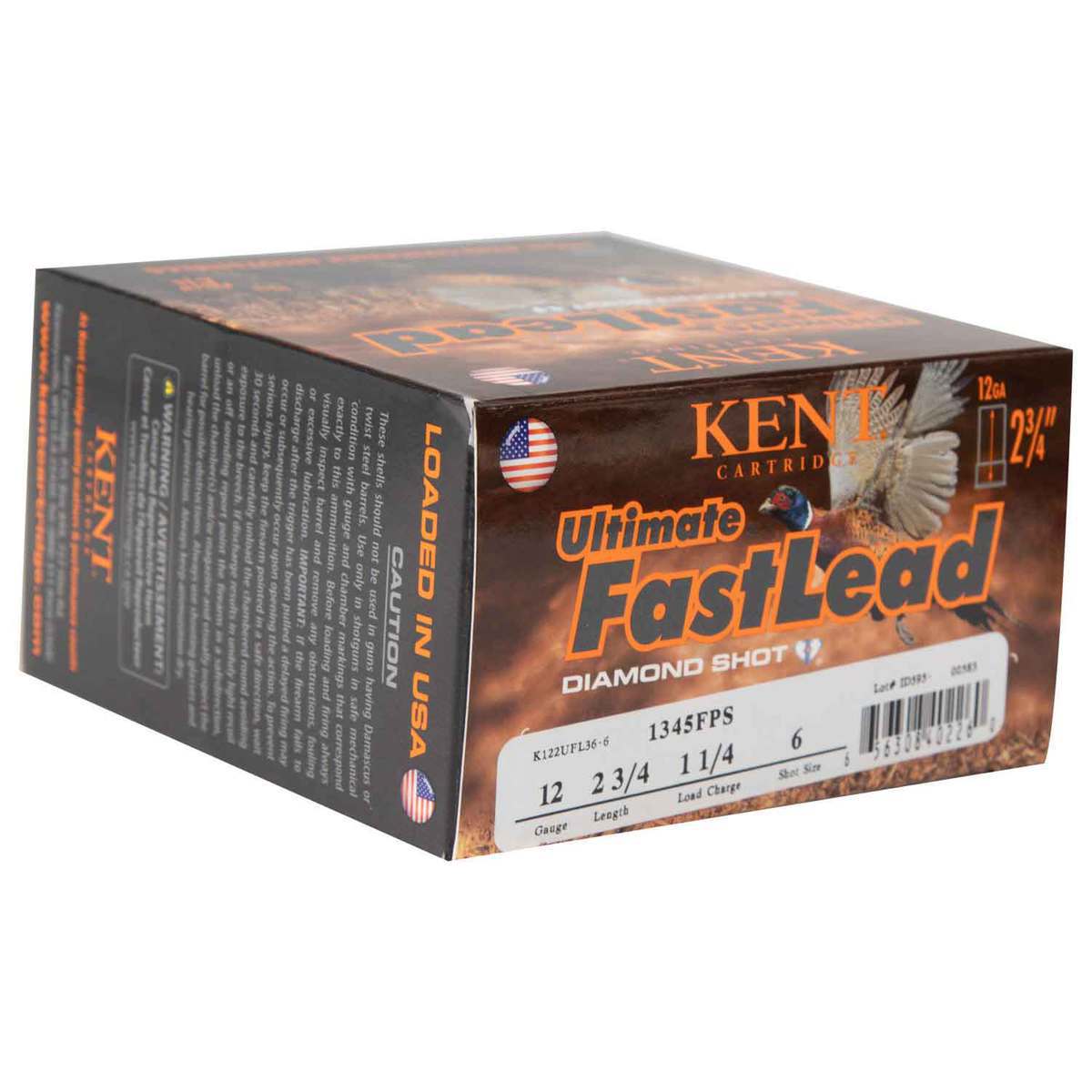 Kent Ultimate Fast Lead Diamond Shot 12 Gauge 2-3/4in #6 1-1/4oz Upland Shotshells - 25 Rounds Kent Ultimate Fast Lead Diamond Shot 12 Gauge 2-3/4in #6 1-1/4oz Upland Shotshells - 25 Rounds