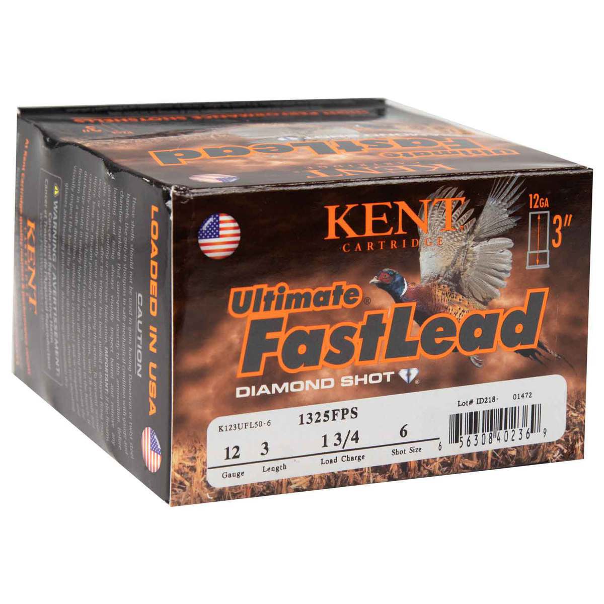 Kent Ultimate Fast Lead Diamond Shot 12 Gauge 3in #6 1-3/4oz Upland Shotshells - 25 Rounds Kent Ultimate Fast Lead Diamond Shot 12 Gauge 3in #6 1-3/4oz Upland Shotshells - 25 Rounds