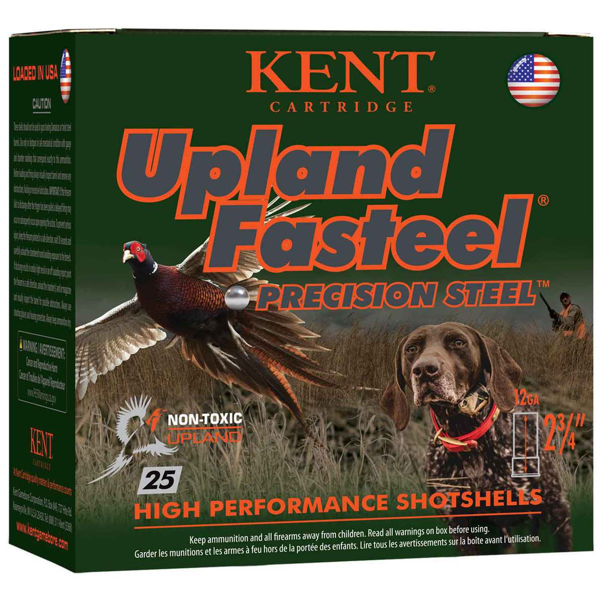 Kent Upland Fasteel 12ga 2-3/4in #5 1oz High Performance Upland Shotshells - 25 Rounds Kent Upland Fasteel 12ga 2-3/4in #5 1oz High Performance Upland Shotshells - 25 Rounds