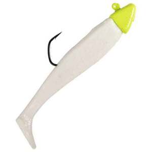 Kevin Brock Killer Custom Striper Candy Soft Swimbait - Chartreuse Head/White Tail