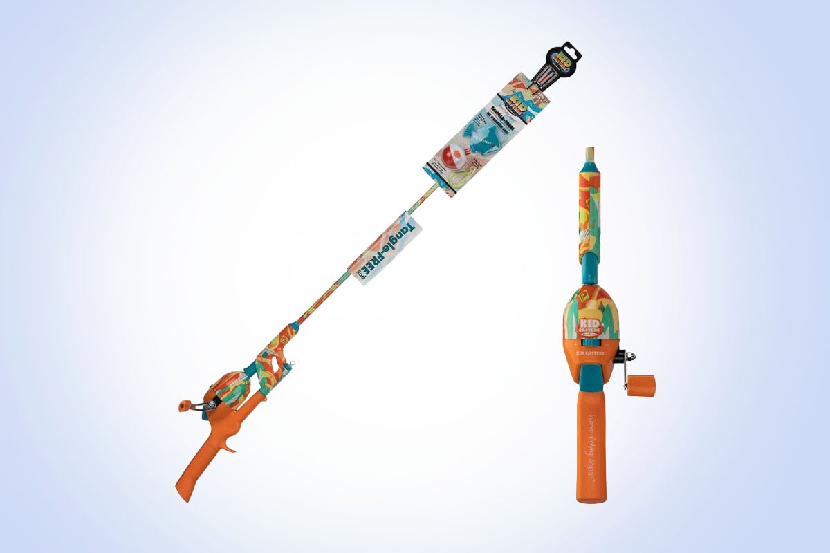 Kid Casters Krazy Tangle-Free Youth Spincast Combo - 34in fishing pole
