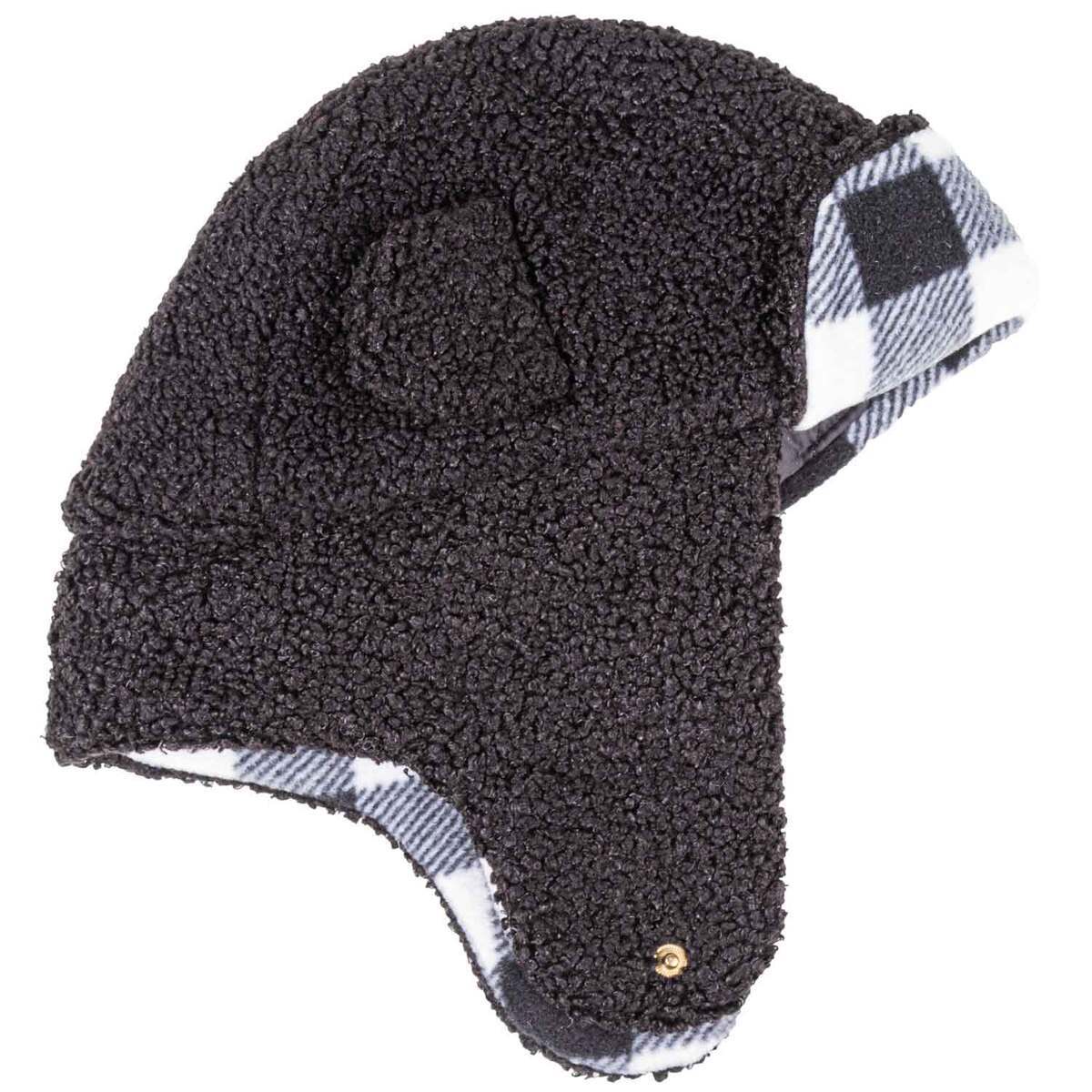 Igloos Outdoor Youth Teddy Fleece Flap Hat - Black Plaid - Black Plaid One Size Fits Most Igloos Outdoor Youth Teddy Fleece Flap Hat - Black Plaid - Black Plaid One Size Fits Most