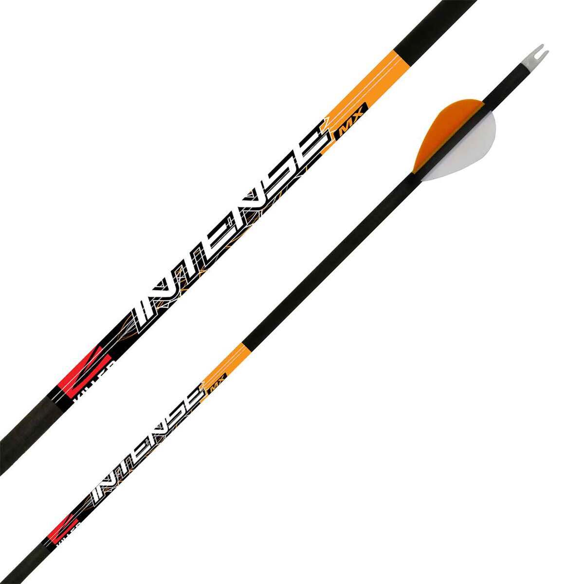 Killer Instinct Intense MX 340 spine Carbon Arrows - 6 Pack - Black/Orange Killer Instinct Intense MX 340 spine Carbon Arrows - 6 Pack - Black/Orange