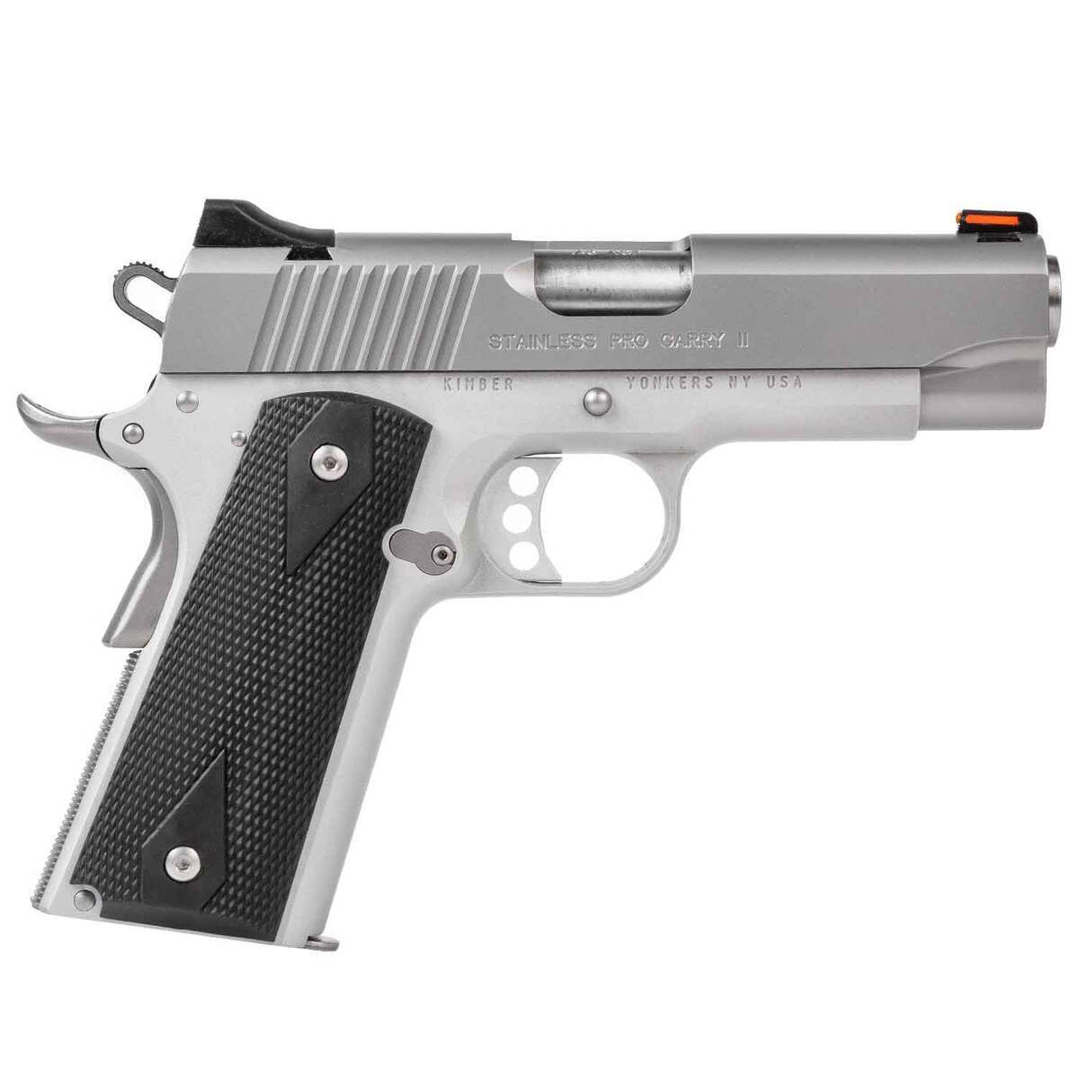 Kimber 1911 Stainless Pro Carry II 45 Auto (ACP) 4in Stainless Pistol - 7+1 Rounds Kimber 1911 Stainless Pro Carry II 45 Auto (ACP) 4in Stainless Pistol - 7+1 Rounds