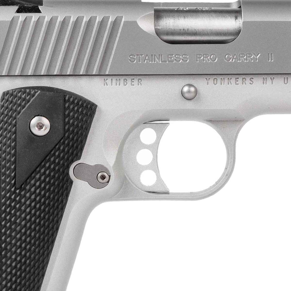 Kimber 1911 Stainless Pro Carry II 45 Auto (ACP) 4in Stainless Pistol - 7+1 Rounds Kimber 1911 Stainless Pro Carry II 45 Auto (ACP) 4in Stainless Pistol - 7+1 Rounds