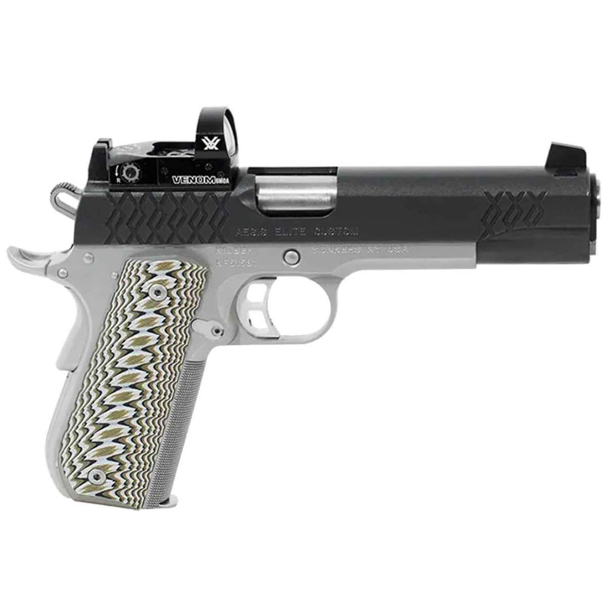 Kimber Aegis Elite Cutsom (OI) With Venom Optic 45 Auto (ACP) 5in Stainless/Black/Brown Pistol - 8+1 Rounds - Stainless/Black/Brown Kimber Aegis Elite Cutsom (OI) With Venom Optic 45 Auto (ACP) 5in Stainless/Black/Brown Pistol - 8+1 Rounds - Stainless/Black/Brown