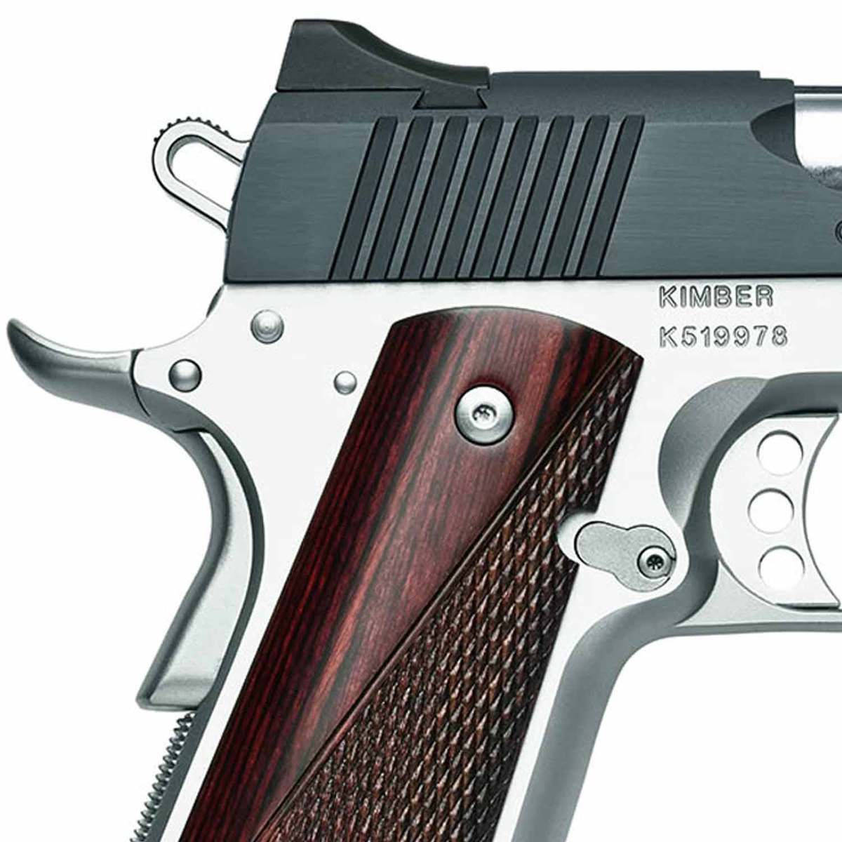 Kimber Custom II Two Tone 45 Auto (ACP) 5in Stainless/Rosewood Pistol - 7+1 Rounds Kimber Custom II Two Tone 45 Auto (ACP) 5in Stainless/Rosewood Pistol - 7+1 Rounds