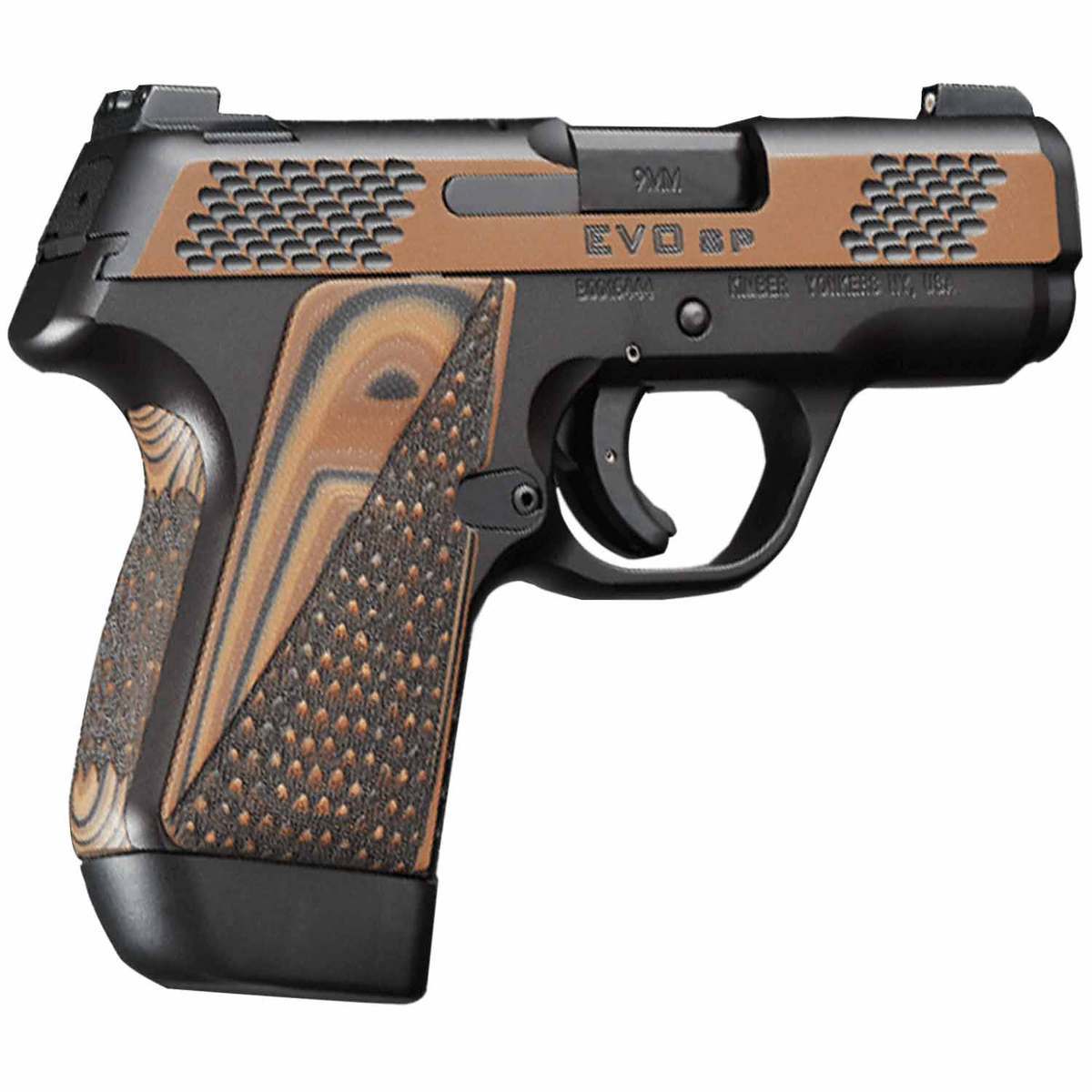 Kimber EVO SP Raptor Collector's Edition 9mm Luger 3.16in Black/Tan Pistol  - 7+1 Rounds - Brown