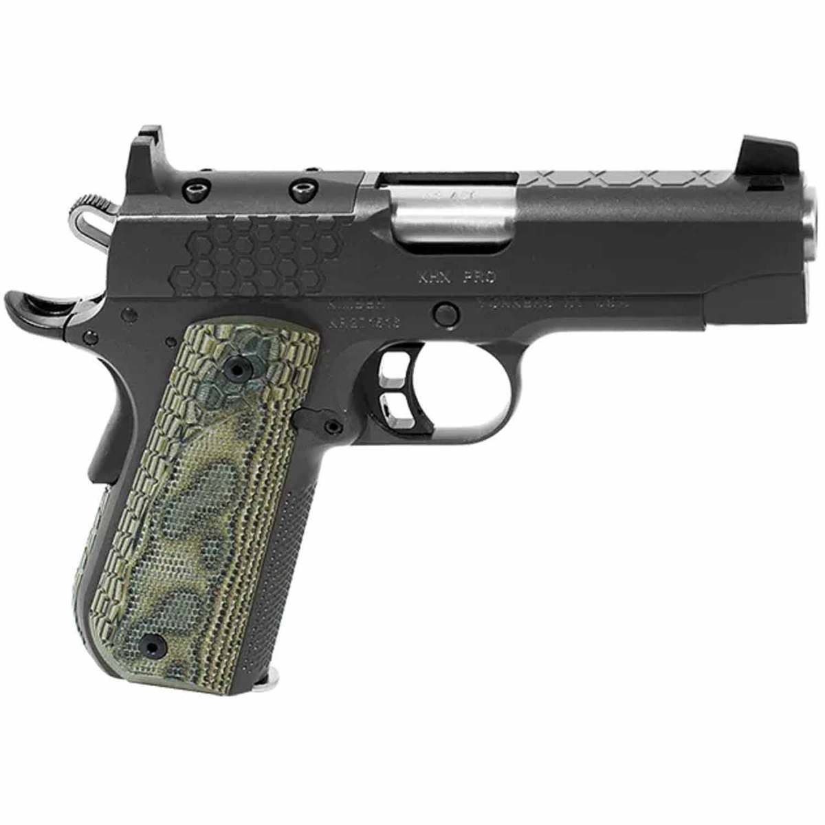 Kimber KHX Pro Optic Ready 45 Auto (ACP) 4in Black/Green Pistol - 8+1 Rounds - Black/Green Kimber KHX Pro Optic Ready 45 Auto (ACP) 4in Black/Green Pistol - 8+1 Rounds - Black/Green