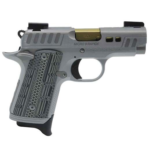 Kimber Micro 9 Rapide Dawn 9mm Luger 3.15in Silver KimPro II Pistol - 7+1 Rounds - Gray image