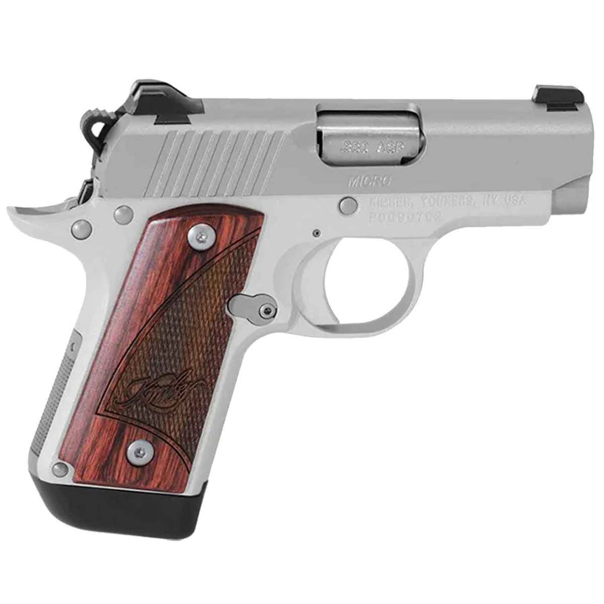 Kimber Micro With Night Sights 380 Auto (ACP) 2.75in Stainless/Rosewood Pistol - 7+1 Rounds - Stainless/Rosewood/Black Kimber Micro With Night Sights 380 Auto (ACP) 2.75in Stainless/Rosewood Pistol - 7+1 Rounds - Stainless/Rosewood/Black