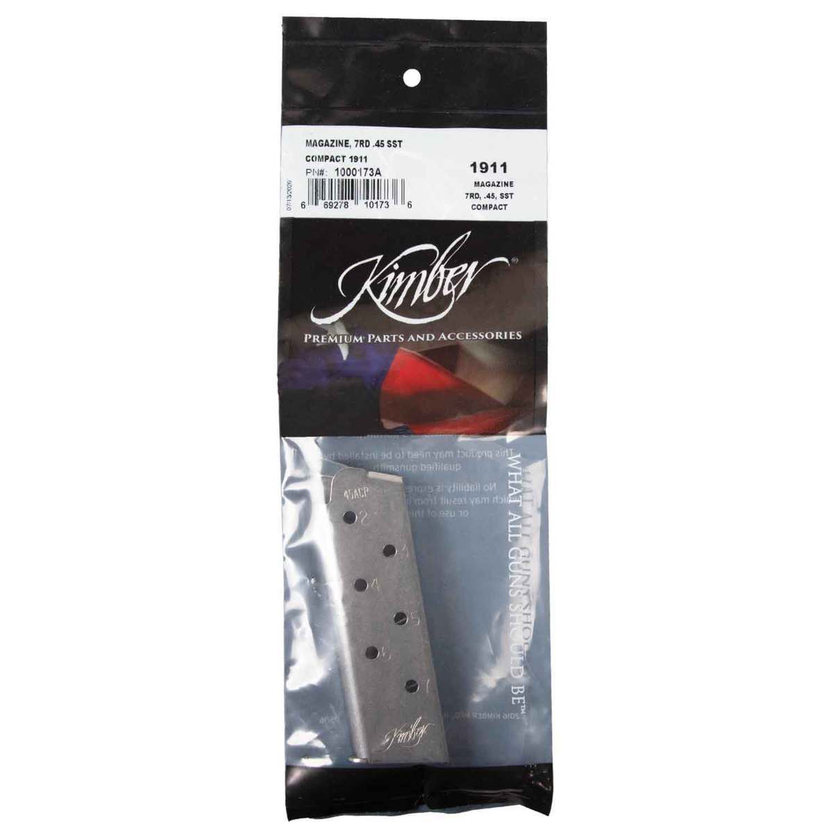 Kimber Stainless Compact/Ultra 45 Auto (ACP) Handgun Magazine - 7 Rounds Kimber Stainless Compact/Ultra 45 Auto (ACP) Handgun Magazine - 7 Rounds