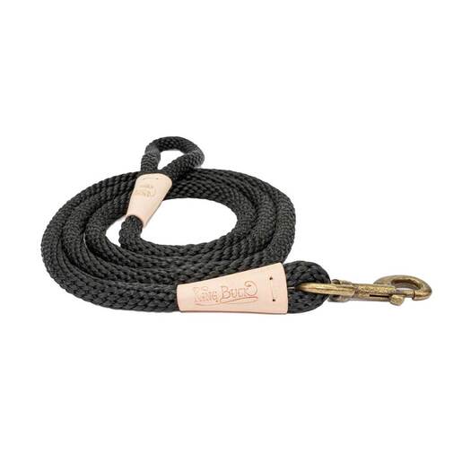 King Buck EZ-Connect Rope Leash - 6ft - Black 6ft