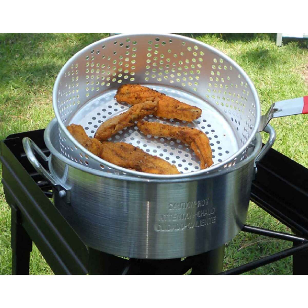 King Kooker 10 Quart Aluminum Fry Pan and Basket - Silver King Kooker 10 Quart Aluminum Fry Pan and Basket - Silver