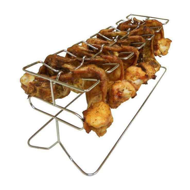 King Kooker 12-Slot Leg & Wing Grill Rack - Silver King Kooker 12-Slot Leg & Wing Grill Rack - Silver