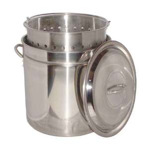 King Kooker 44 qt. Stainless Steel Stock Pot with Basket and Steam Rim