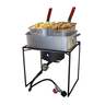 King Kooker 54,000 BTU Propane Gas Outdoor Cooker with Rectangular Aluminum Fry Pan and Two Baskets - Silver