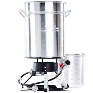 King Kooker Boiling and Steaming Cooker Package with 50 Quart Pot and Steam Basket