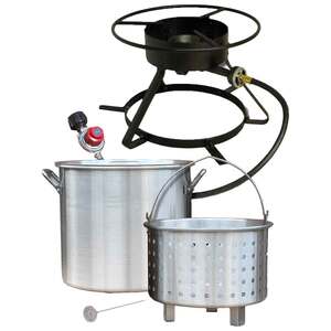 King Kooker Portable Propane 1 Burner Boiling and Steaming Cooker Package