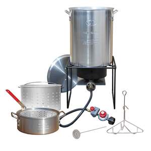 King Kooker Portable Propane Outdoor Deep Frying and Boiling Package with 2 Pots