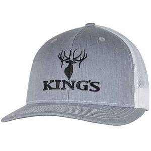 King's Camo Logo Snapback Adjustable Hat - Heather Grey/White - One Size Fits Most