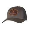 King's Camo Men's Dark Leather Logo Patch Trucker Hat - Chocolate Chip/Grey Brown - One Size Fits Most - Chocolate Chip/ Grey Brown One Size Fits Most