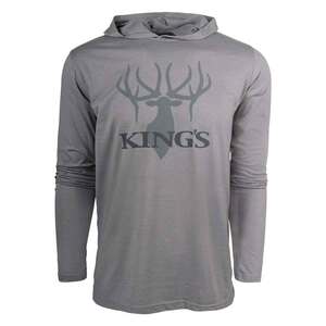 King's Camo Men's Triblend Casual Hoodie - Heather Grey - L