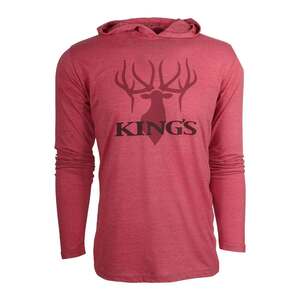 King's Camo Men's Triblend Casual Hoodie - Heather Red - XXL