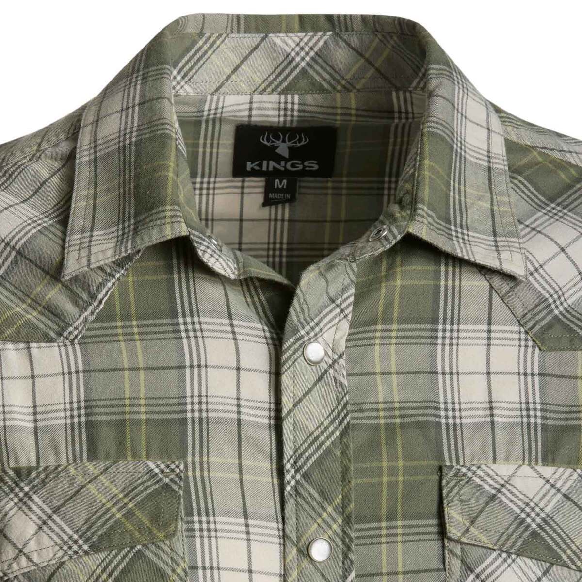 Kings Camo Men's Western Snap Flannel Long Sleeve Casual Shirt Kings Camo Men's Western Snap Flannel Long Sleeve Casual Shirt