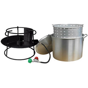 King Kooker Jet Cooker Aluminum Pot Package - Silver/Black