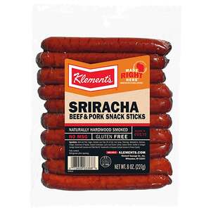 Klement's Sriracha Beef and Pork Snack Sticks - 10 Servings