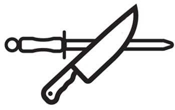 Knife ease of sharpening icon