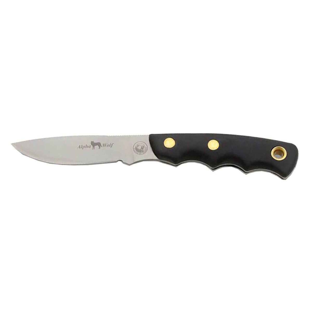 Knives of Alaska Alpha Wolf 3.13 inch Fixed Blade Knife - Black Knives of Alaska Alpha Wolf 3.13 inch Fixed Blade Knife - Black