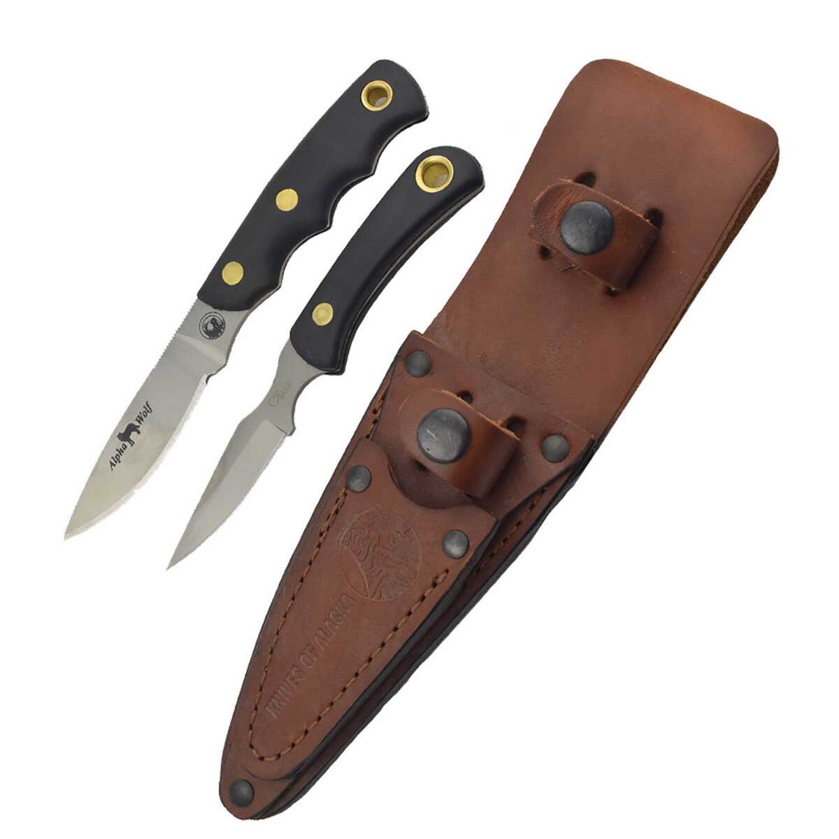 Knives of Alaska Alpha Wolf/Cub Fixed Blades Combo - Black Knives of Alaska Alpha Wolf/Cub Fixed Blades Combo - Black