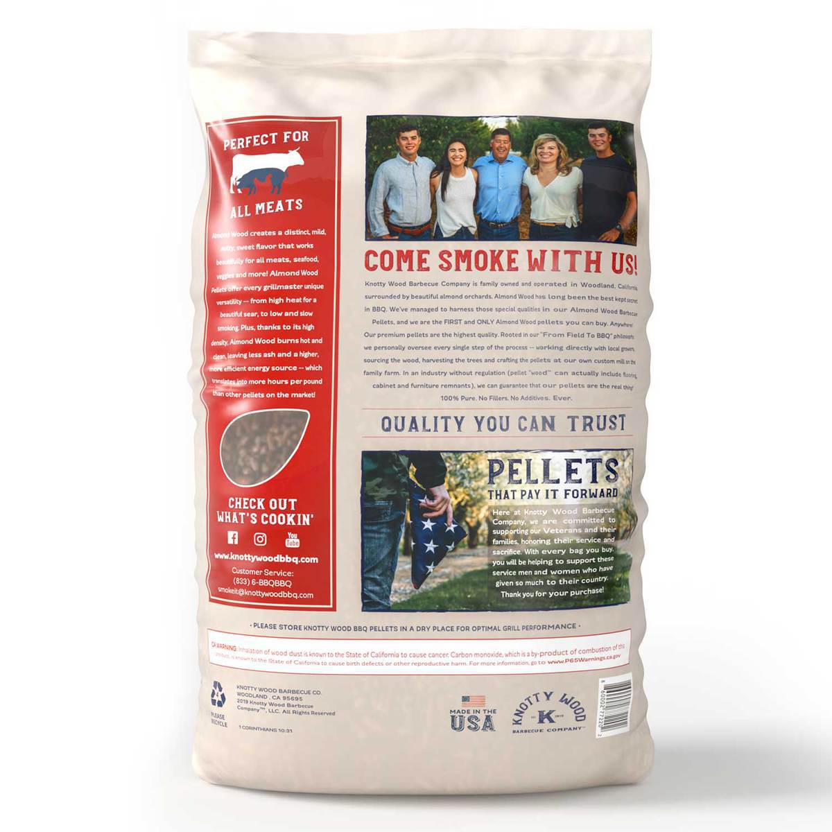 KNOTTY WOOD 100% Almond Wood BBQ Pellets - 20lbs KNOTTY WOOD 100% Almond Wood BBQ Pellets - 20lbs