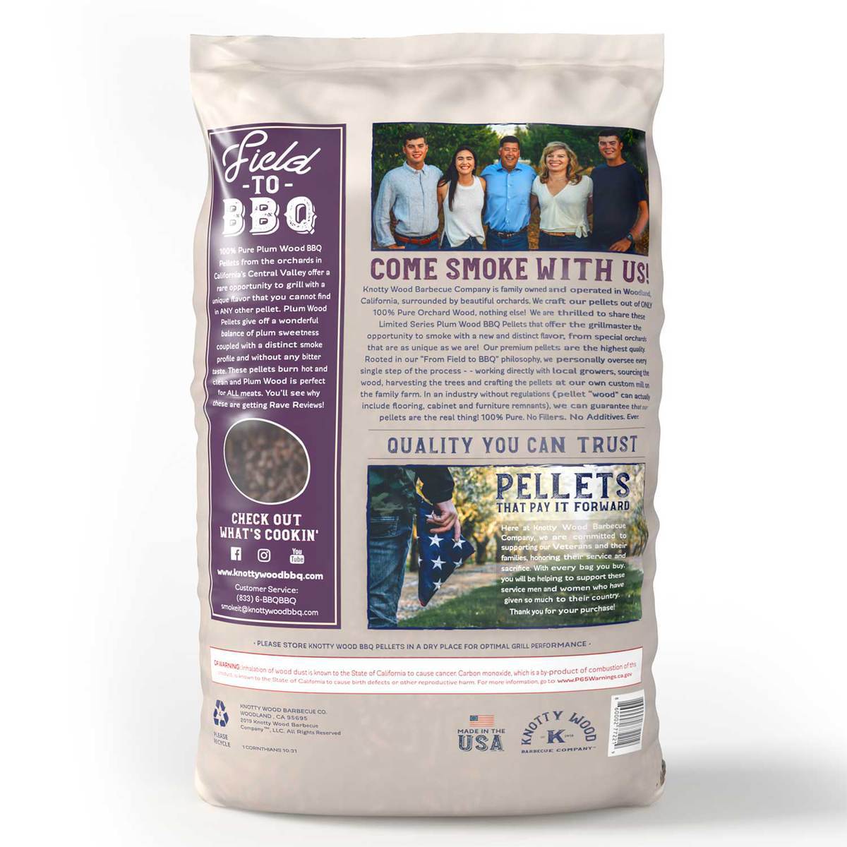 KNOTTY WOOD 100% Pure Plum Wood BBQ Pellets - 20lbs KNOTTY WOOD 100% Pure Plum Wood BBQ Pellets - 20lbs