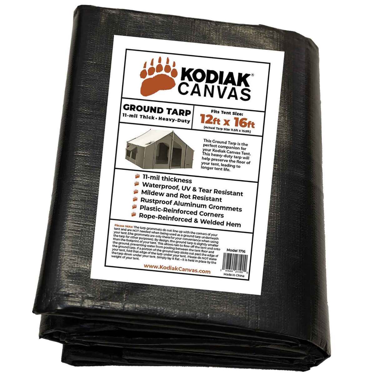 Kodiak Canvas 12ft x 16ft Ground Tarp - Black - Black Kodiak Canvas 12ft x 16ft Ground Tarp - Black - Black