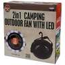 Kole Imports 2 in 1 Camping Outdoor Fan with LED Light - 7in - Black