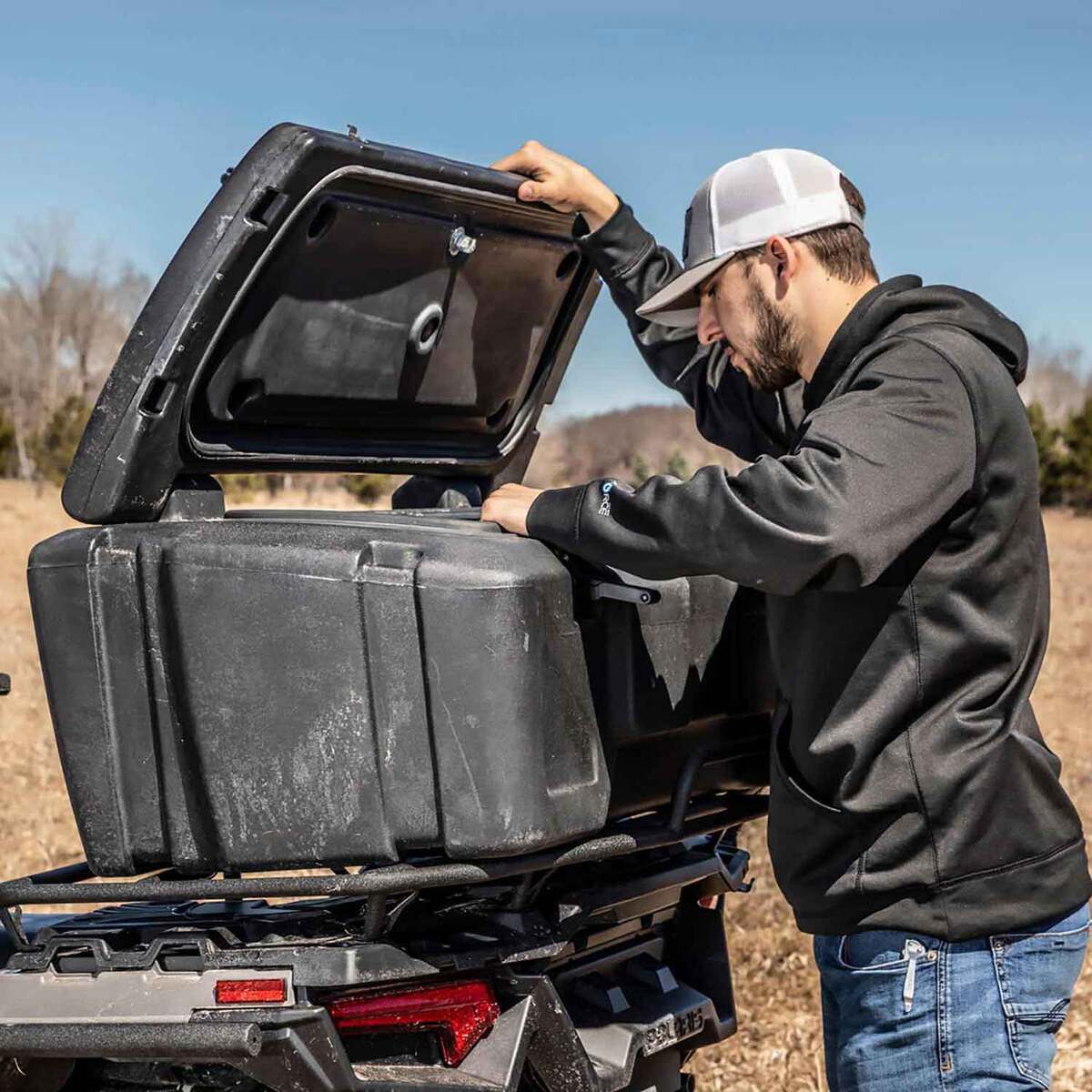 Kolpin ATV / UTV Rear Rack Outfitter Storage Box - Black | Sportsman's ...