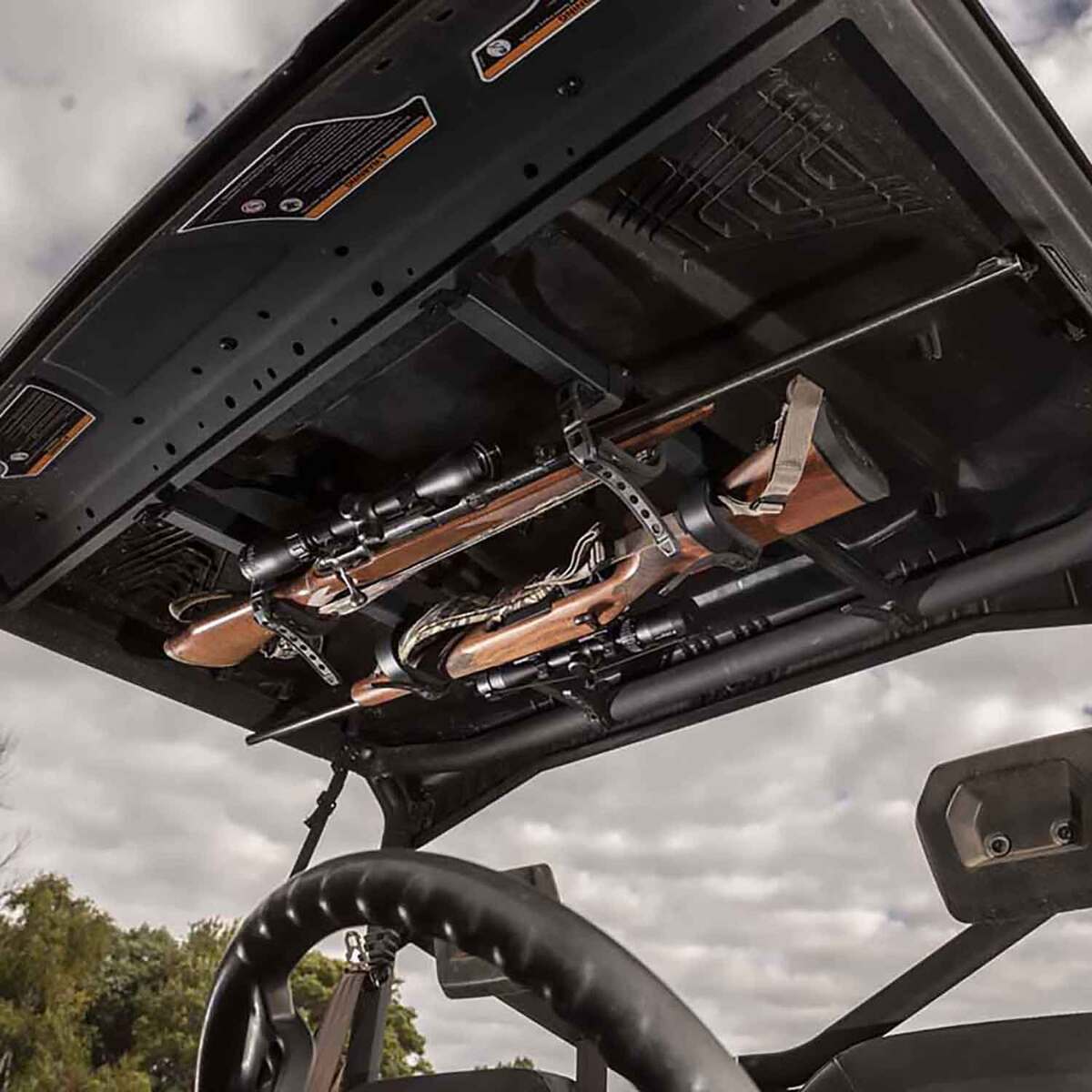 Kolpin UTV Overhead In-Cab Gun and Bow Rack - Black Kolpin UTV Overhead In-Cab Gun and Bow Rack - Black
