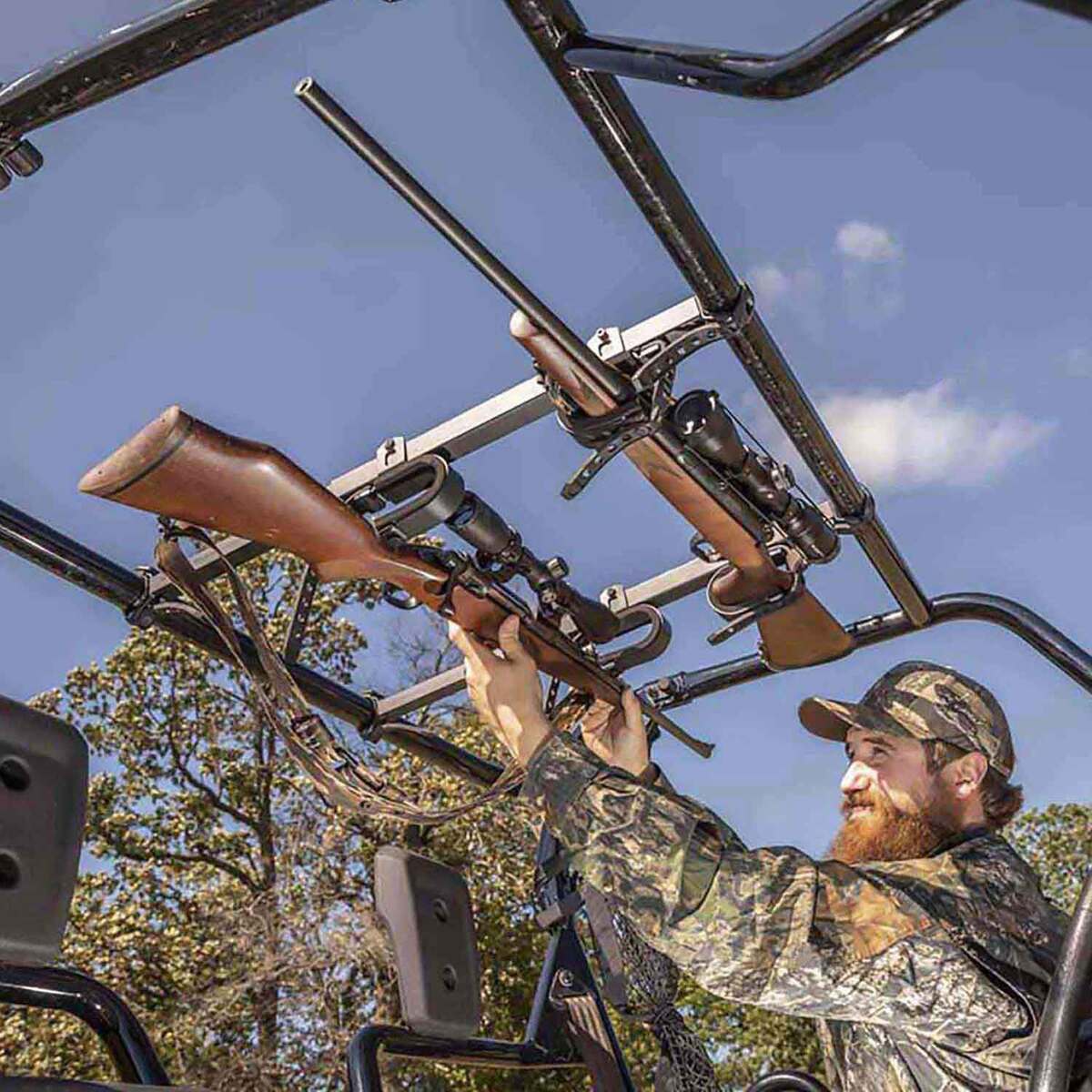 Kolpin UTV Overhead In-Cab Gun and Bow Rack - Black | Sportsman's Warehouse