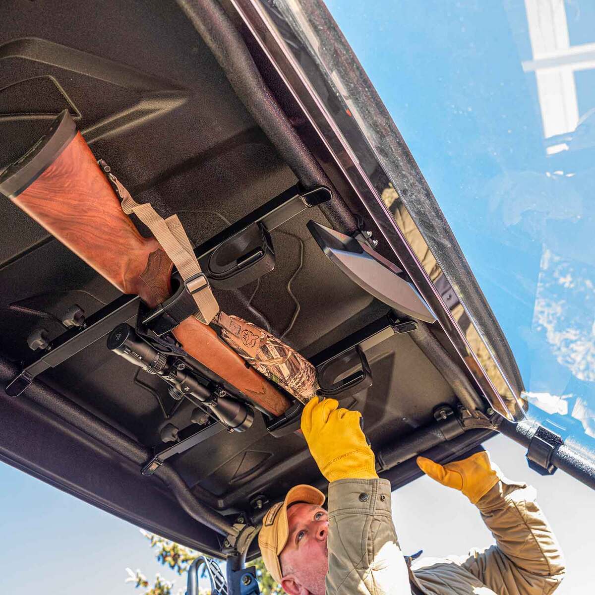 Kolpin UTV Overhead In-Cab Gun Rack - Black | Sportsman's Warehouse