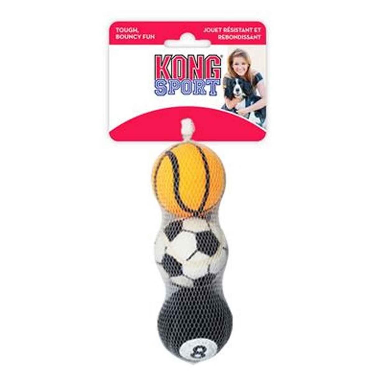 KONG Rubber Assorted Sport Balls 3 Pack - M - Assorted KONG Rubber Assorted Sport Balls 3 Pack - M - Assorted