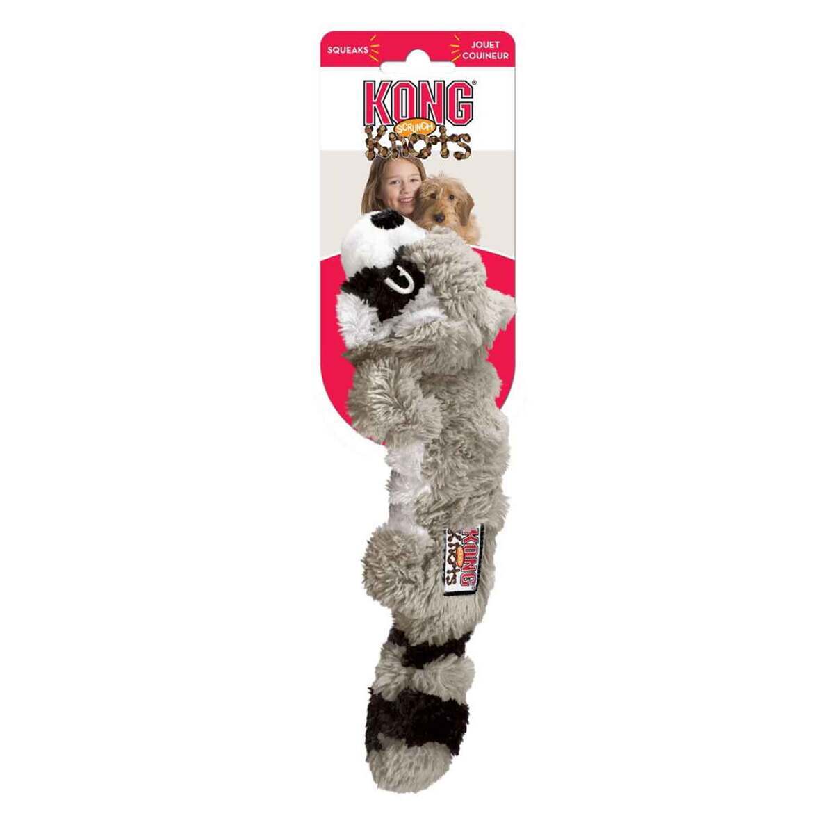 KONG Scrunch Knots Racoon Tug Toy - M/L - Grey KONG Scrunch Knots Racoon Tug Toy - M/L - Grey